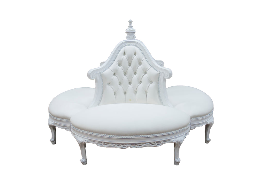 Sofa Rond Style Baroque - Blanc