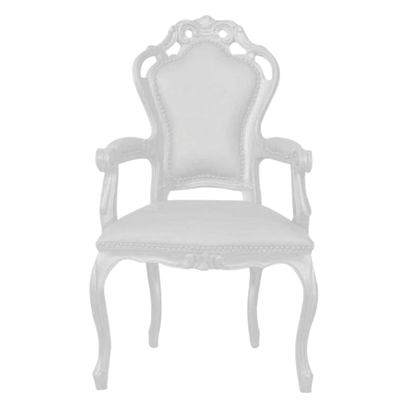 Chaise Style Baroque avec Bras - Blanc