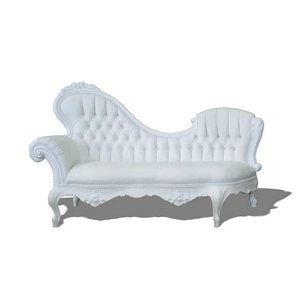 Chaise Lounge Style Baroque Droit - Blanc