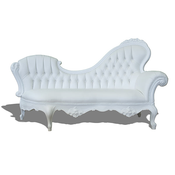 Chaise Lounge Style Baroque Gauche - Blanc